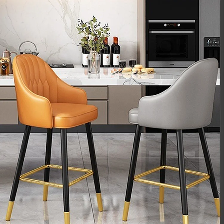 Commercial restaurant modern stainless steel high chair dining bar stool