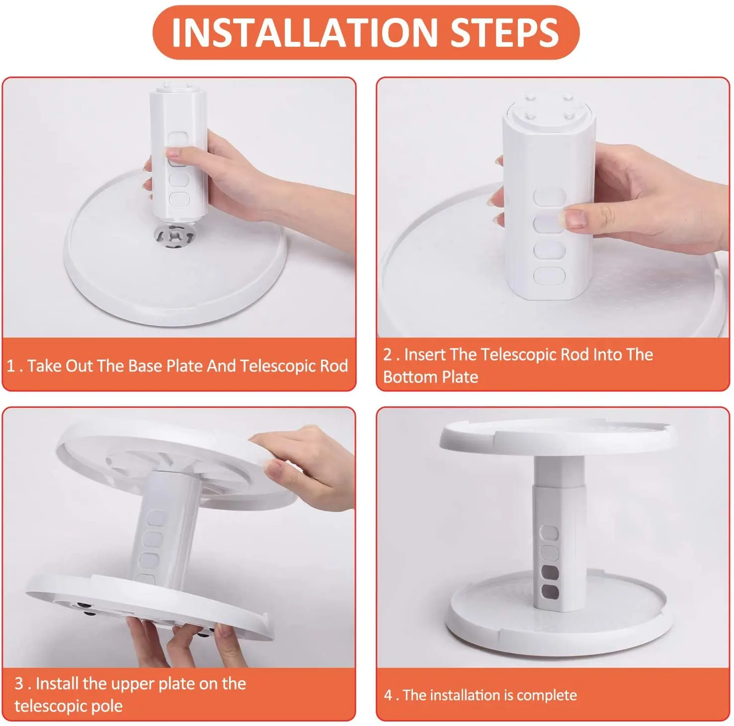 2-Tier Height Adjustable Kitchen Cabinet Turntable Lazy Susan 360 Degree Rotating Spice Rrack Organizer