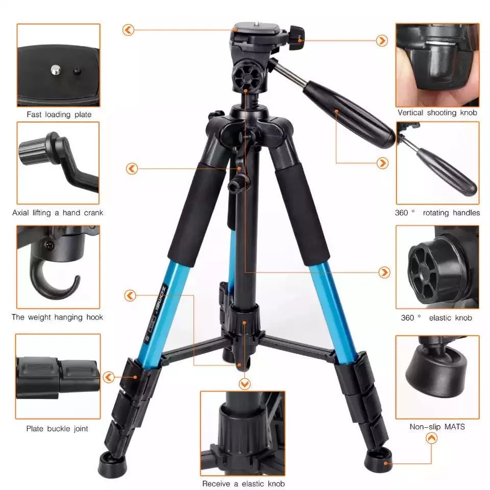 ZOMEI Q111 Professional Portable Travel Aluminum Camera Tripod&Pan Head for SLR DSLR Digital Camera 5colors