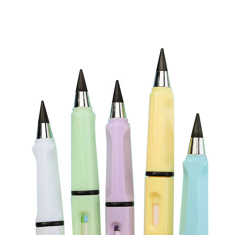 New Top Factory Sale Customized Logo Colorful School Or Office Shell Funny Plastic Mechanical No Ink Erasable Pencil