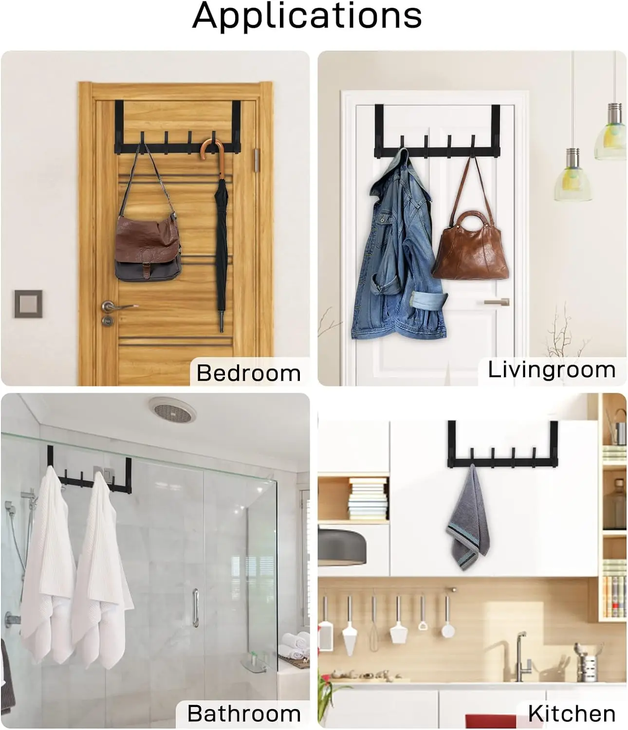 Over The Door Hooks/Door Hanger Hooks Towel Racks for Bathroom/Coat Rack Hat Rack
