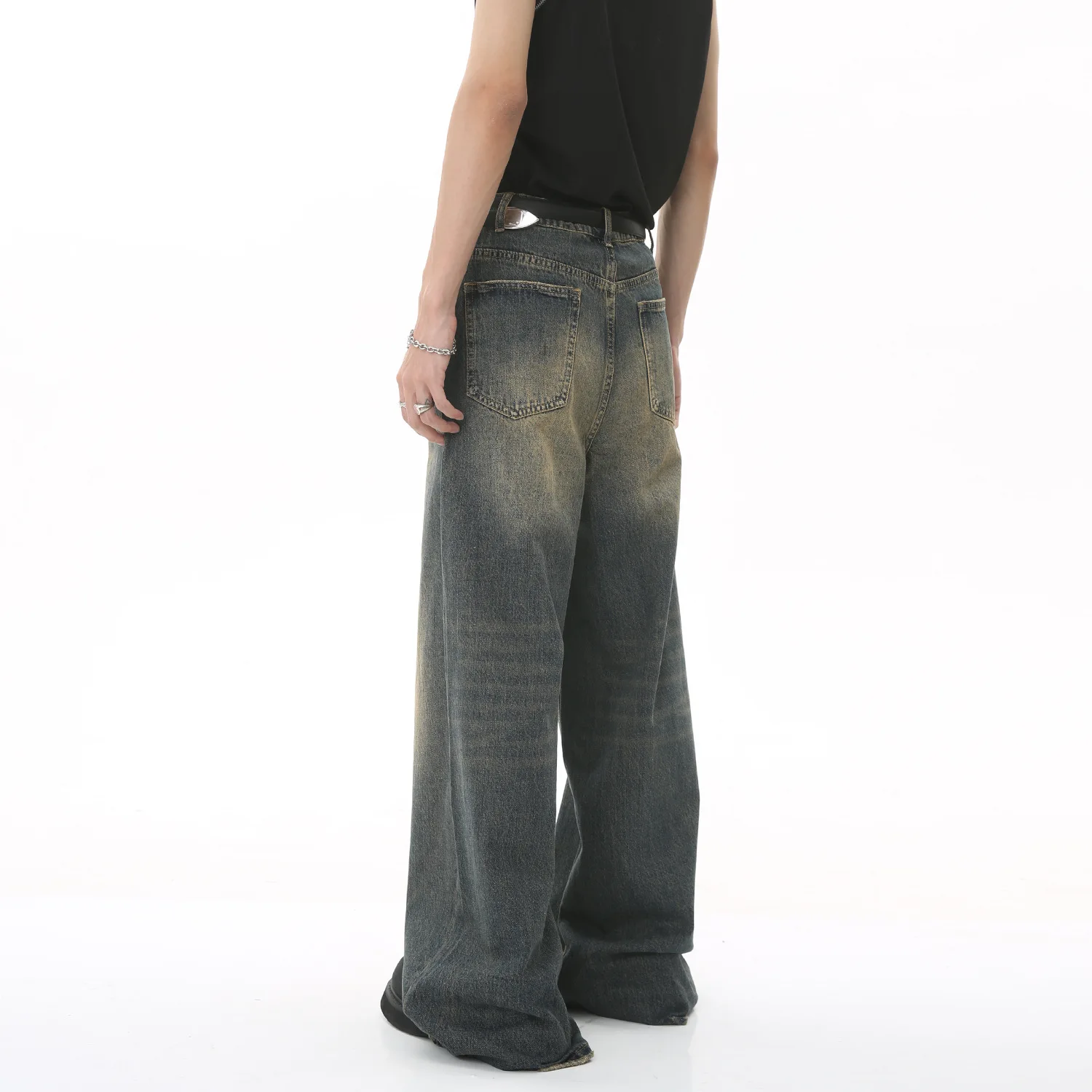 New Retro Loose Custom Mens Pants Add LOGO Mens Baggy Jeans Men Trousers Jeans
