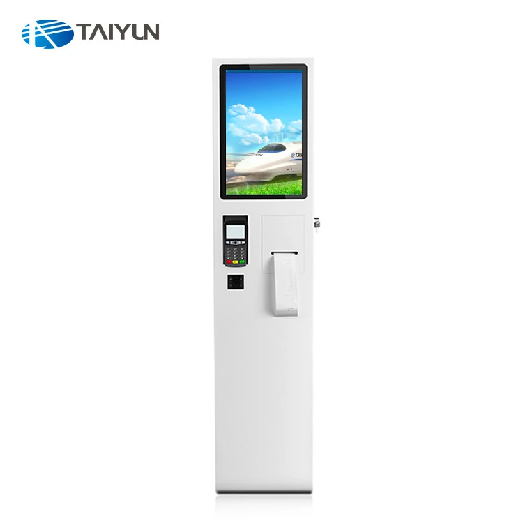 15 21,5 24 27 дюймов самообслуживания очереди билетной системой с интерактивный киоск экрана палец принтер POS терминал опционально