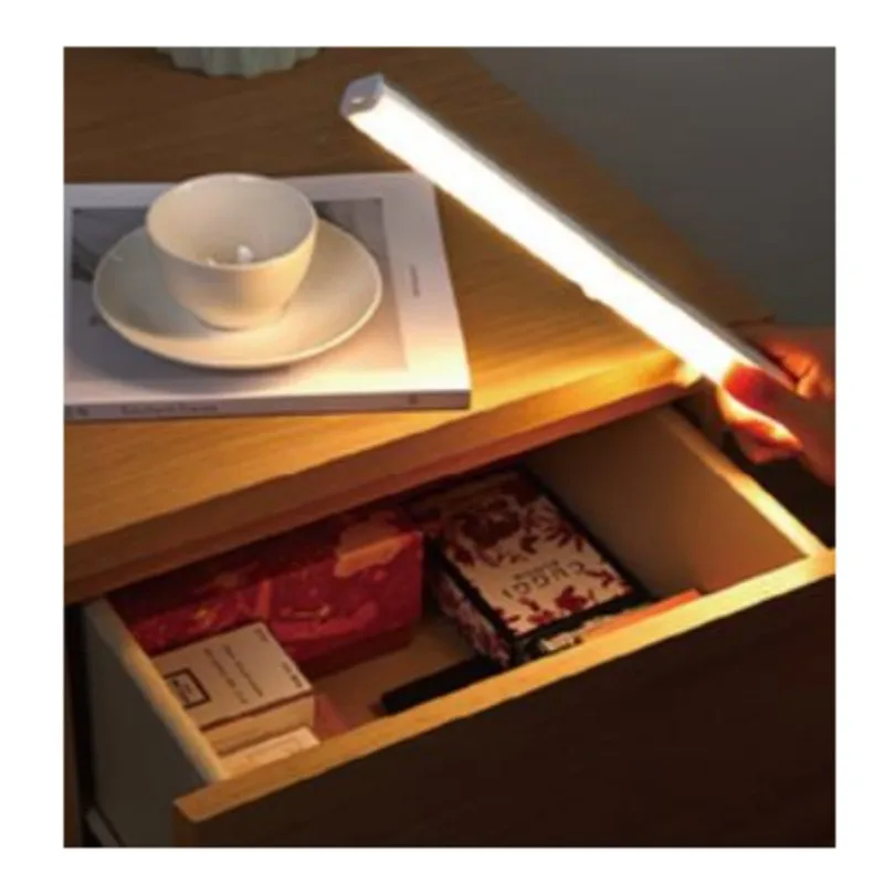 Оптовая продажа, Заводская светодиодная перезаряжаемая лампа для ночного шкафа, 5 В, датчик движения, светодиодные лампы для выдвижных ящиков