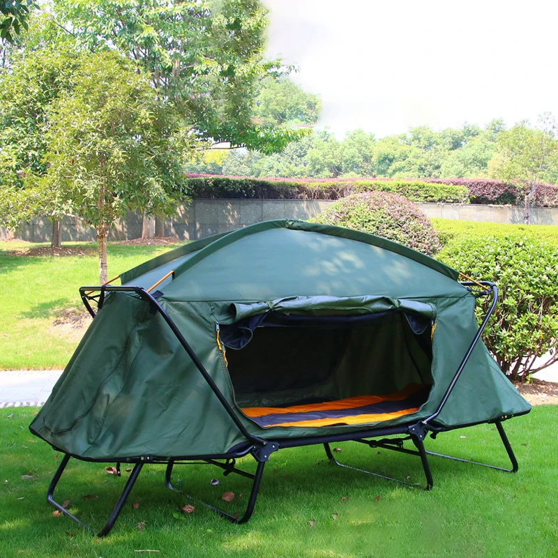 Ring Camp OEM ODM Custom LOGO cot 2 person swag blue zhejiang waterproof outdoor folding camping bed with tent cot event outdoor