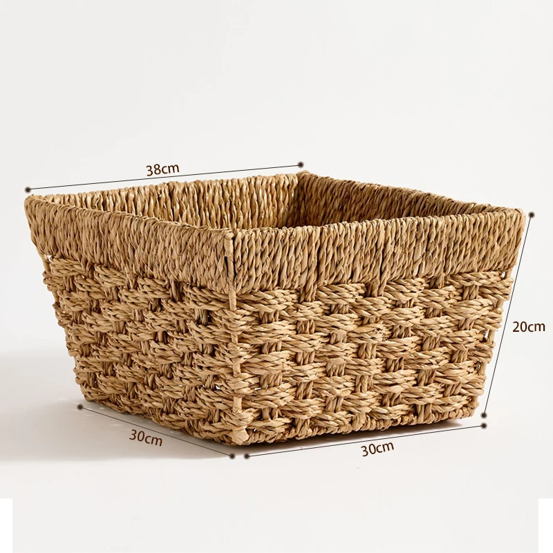 Natural seaweed woven potted rattan plant cover pot can be folded kitchen storage basket indoor and outdoor