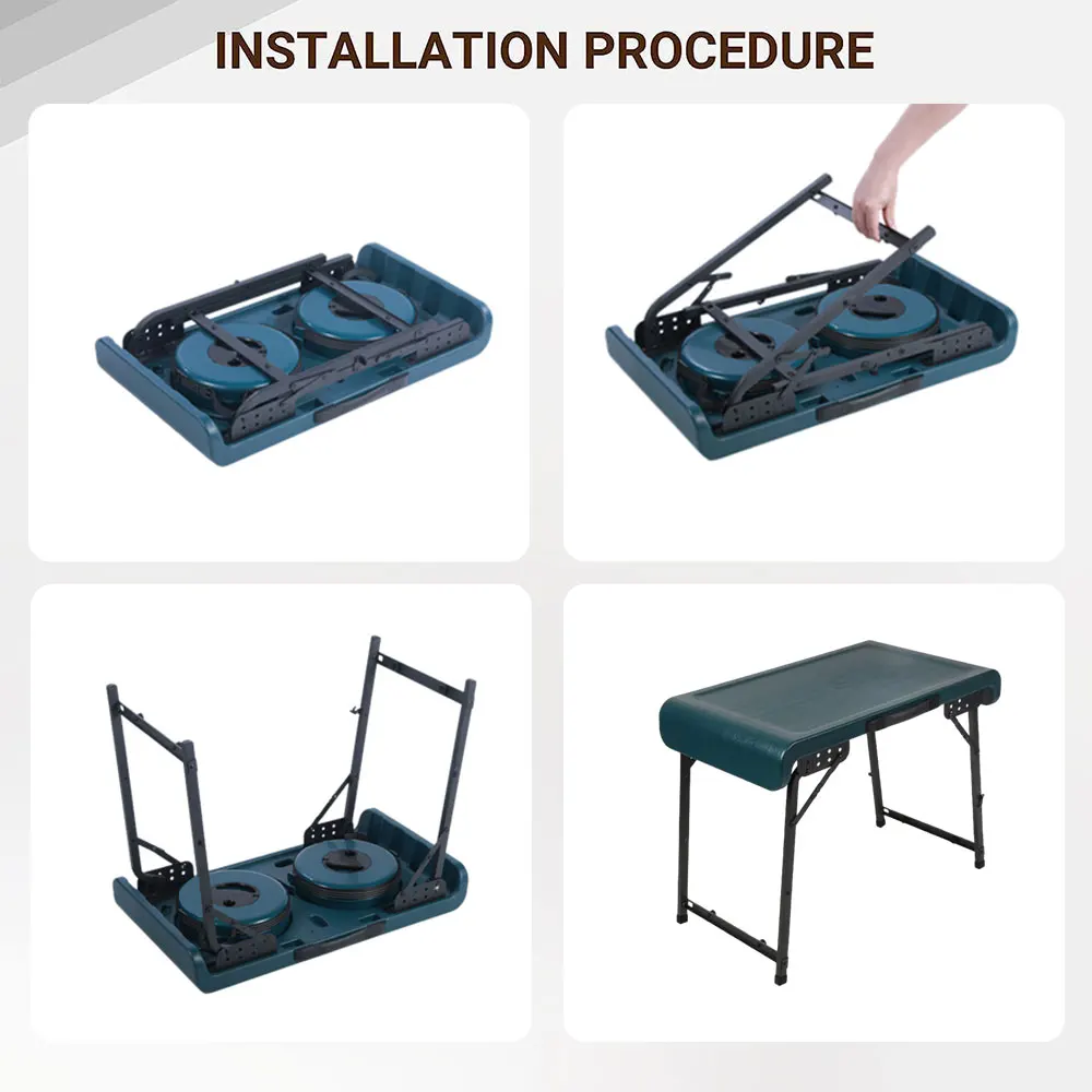 Camping Portable Folding Table and Stool Chair Set Telescopic Stool Adjustable Retractable Seat Collapsible Stool and Table Set