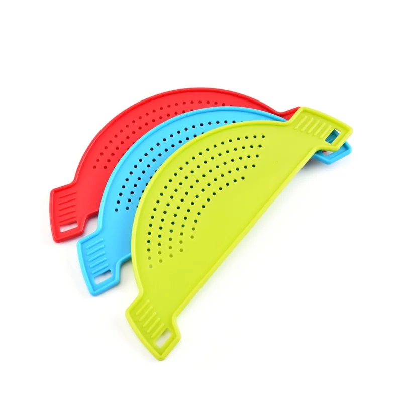 Kitchen Food Strainer for Spaghetti, Pasta, Ground Beef Grease, Colander & Sieve Snaps on Bowls, Pots and Pans