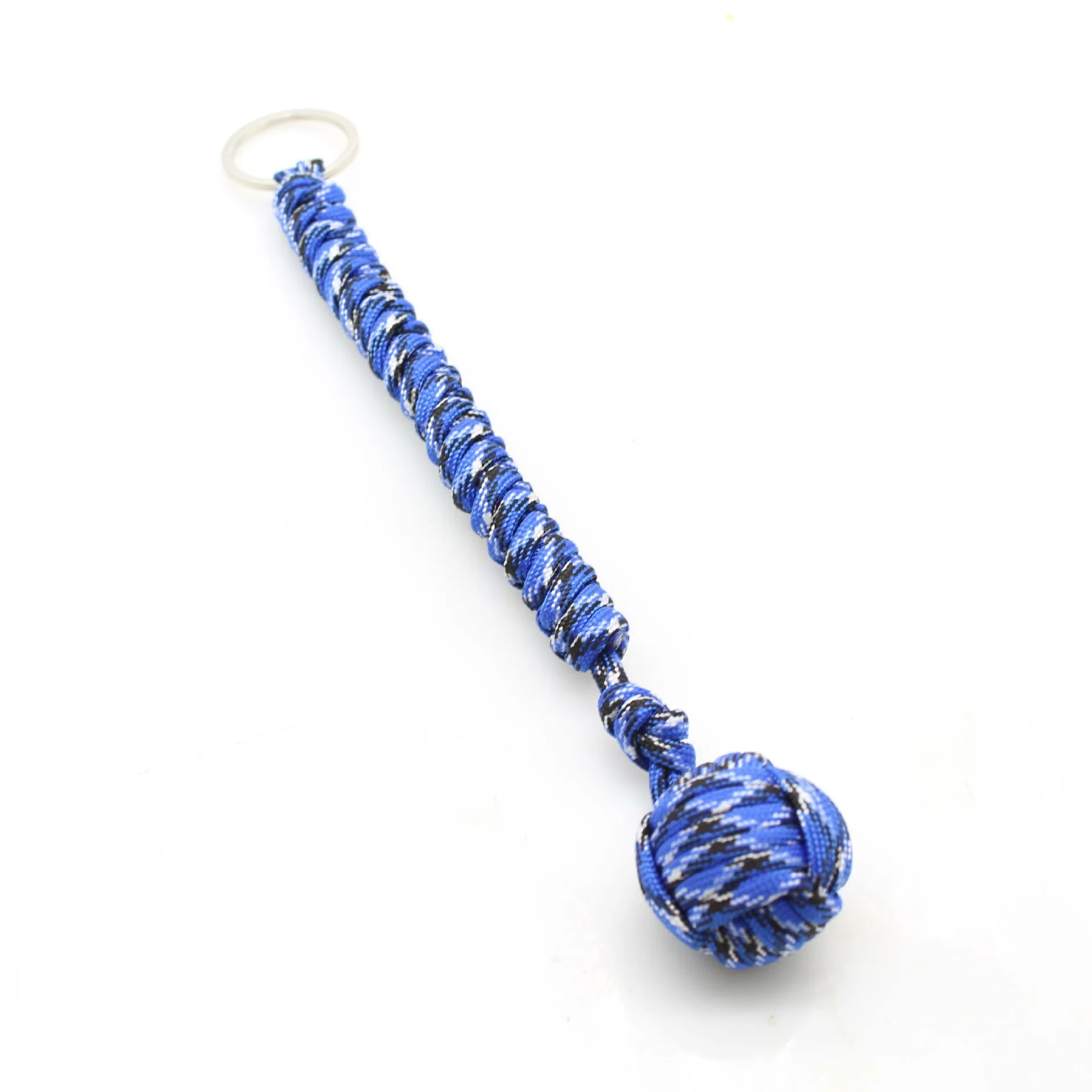 Broken Window Umbrella Rope Braided Chain Outdoor Safety Prot Monkey Fist Steel Ball Self Defense Lanyard Survival Key Chain