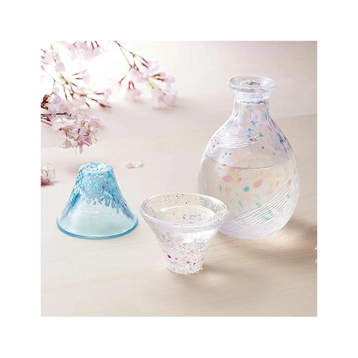 TOYO SASAKI GLASS hand made shot cup wine glass small bottle of sake