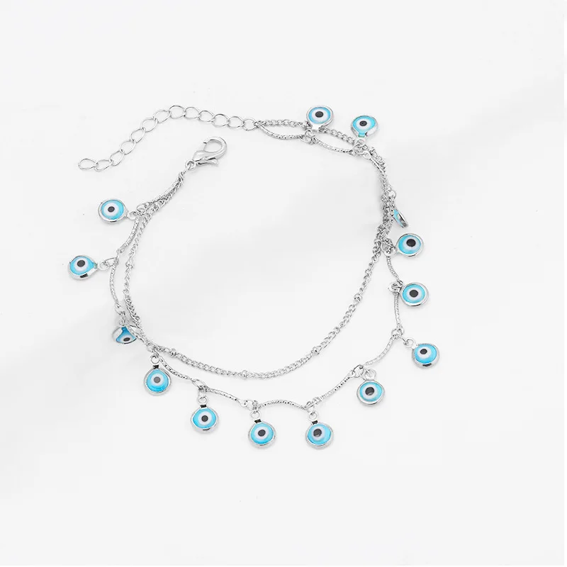  2021 Cute Gold Plated Anklets Women Evil Eyes Boho Foot Chain