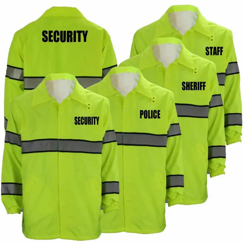 2023 High Quality Custom Waterproof reflective reversible Outdoor P0LICE Security Raincoat Uniform Jacket