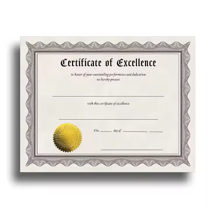 Custom Anti-counterfeiting Hologram Strip Line Certificate of Security Degree Certificate Paper with Embossed