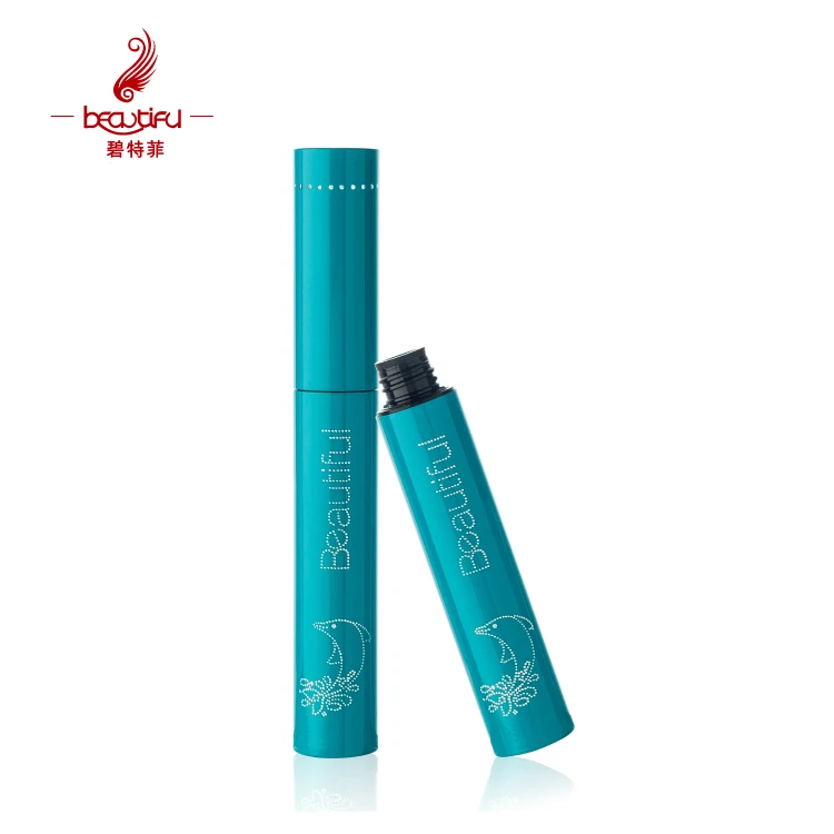 8ml 10ml 12ml empty ice blue diamonds decorated metal/aluminum mascara tubes/bottles/containers with pine tree shaped brush