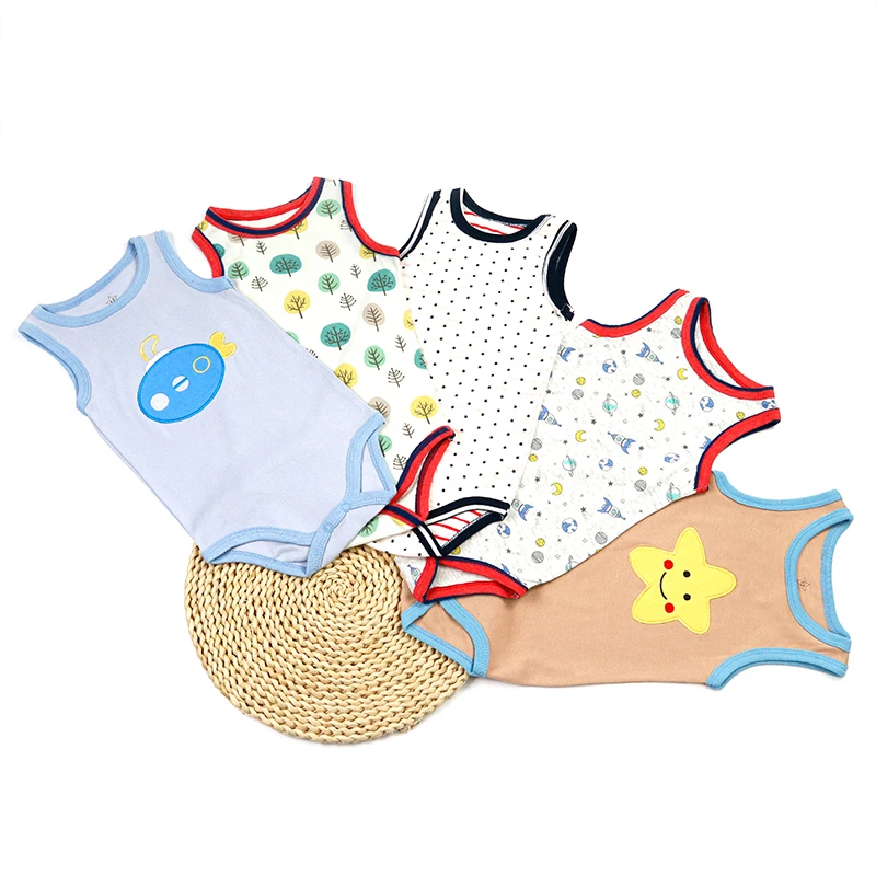 baby clothes outfit knitting 5 pack sleeveless baby romper pajamas bodysuits  for  baby summer