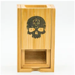 Udixi custom logo dnd bamboo wood dice tower and tray