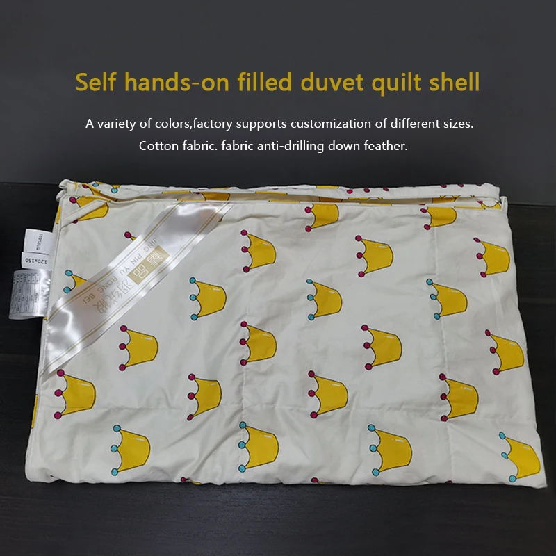 Self hands-on Filled Duvet Shell Quilt Cover 100% Cotton Down Proof 80S/100S Duvet Cover Shell Comforter Shell for Filling
