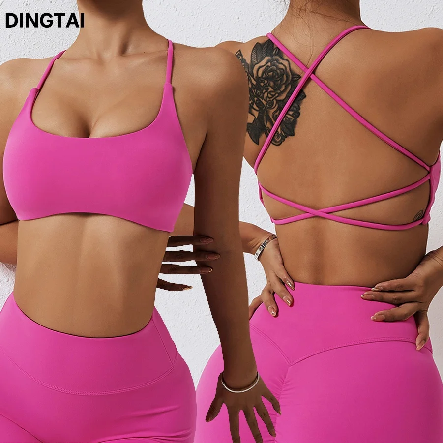 Customise High Quality Sexy Strappy Sports Bra Top Women Fitness Yoga Bra for Women