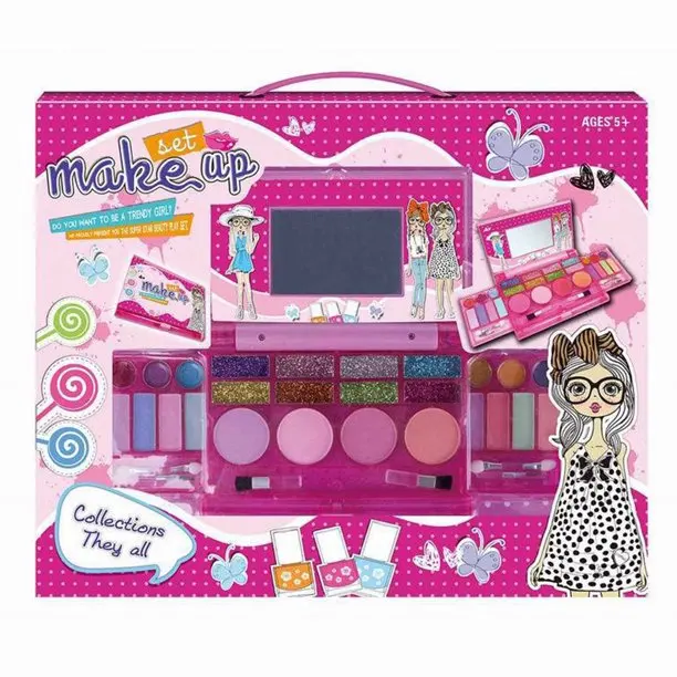 Children Cosmetics Play Toys Including Mirror Customized OEM ODM Girl Princess Wholesale Kids Makeup Case