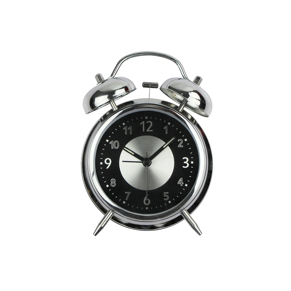Bedroom 4 inch fluorescent metal smart children alarm clock table clock for kids