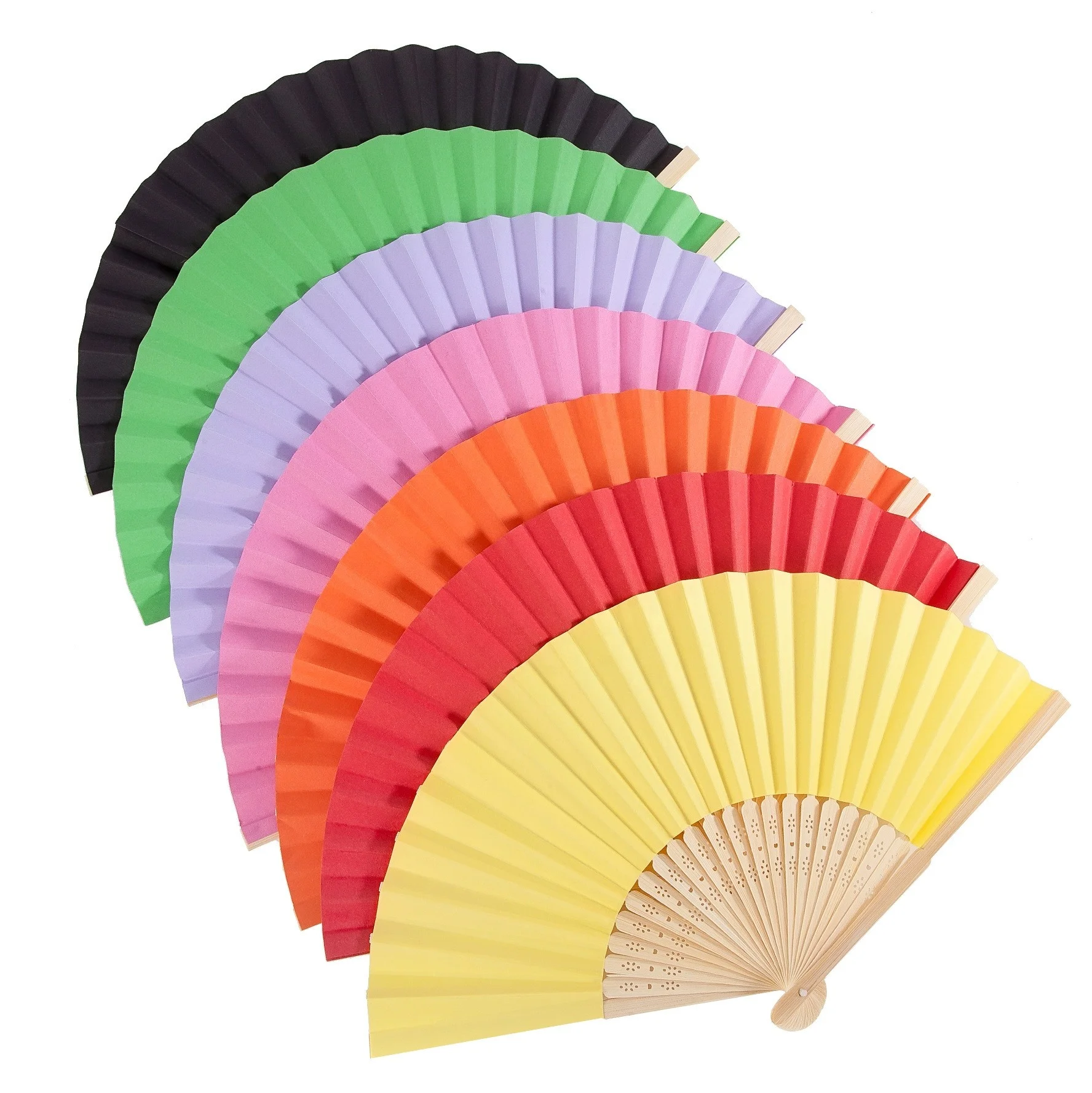 Advertising Small MOQ 21cm Plain Decoration Bamboo Paper Fans