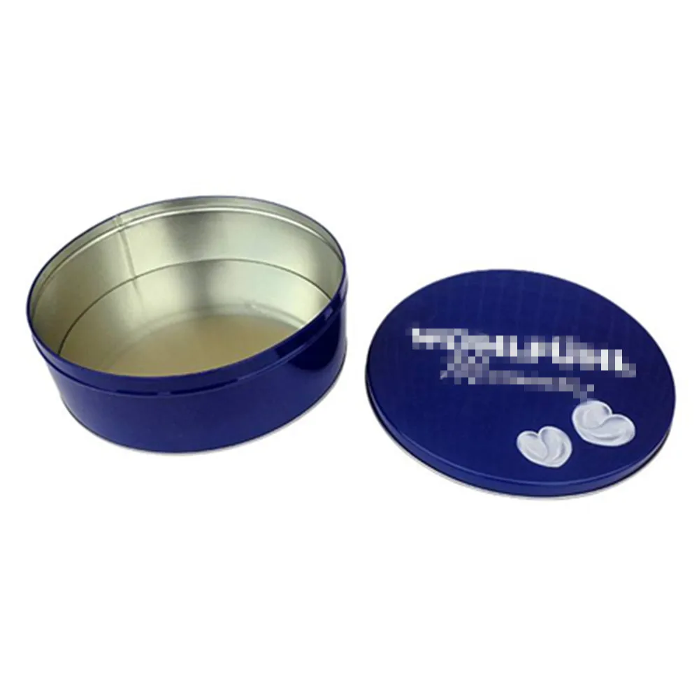 Custom Printed Iron Large Embossed Packaging Metal Round Box Cake Tin Can For Cake With Lid