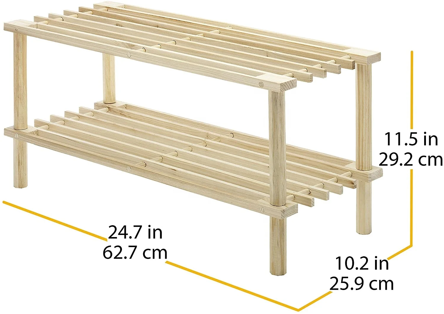 wholesale custom High quality 2-Tier Stackable Shoe Rack wood Shoe Shelf Storage Organizer