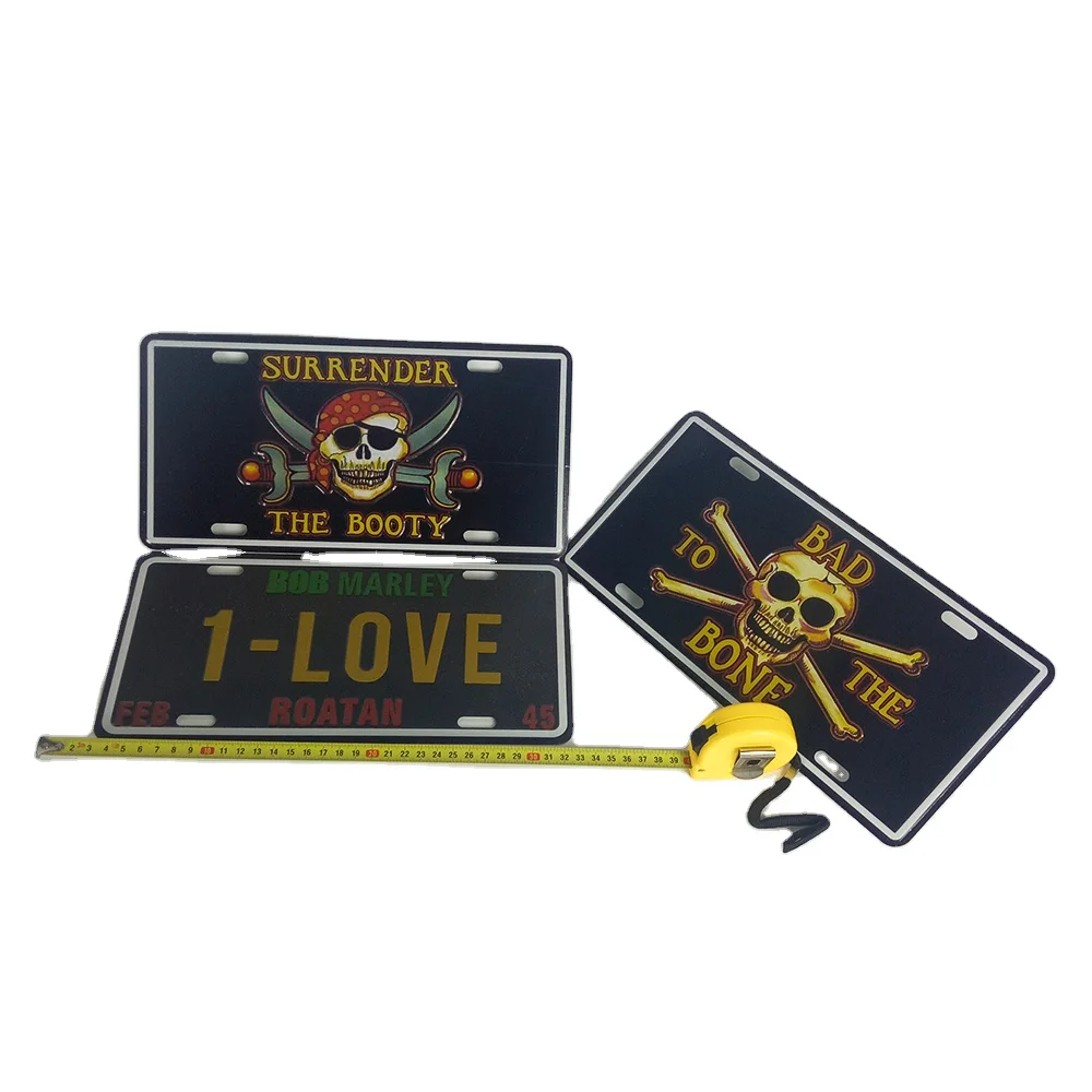 Latest Car Billboard Black Reflective Car Mini decoration car lisence plate