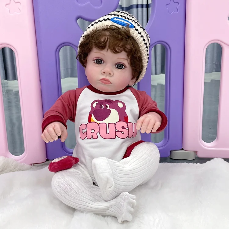 22 Inch Bebe Reborn 3D Painted Skin Newborn Baby Doll munecas para ninas reborn doll muneca reborn bebe reborn