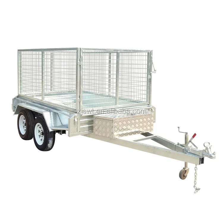 8x5   box trailer 3500kg GVW 2 axle car carrier trailer  with 1000mm mesh cage