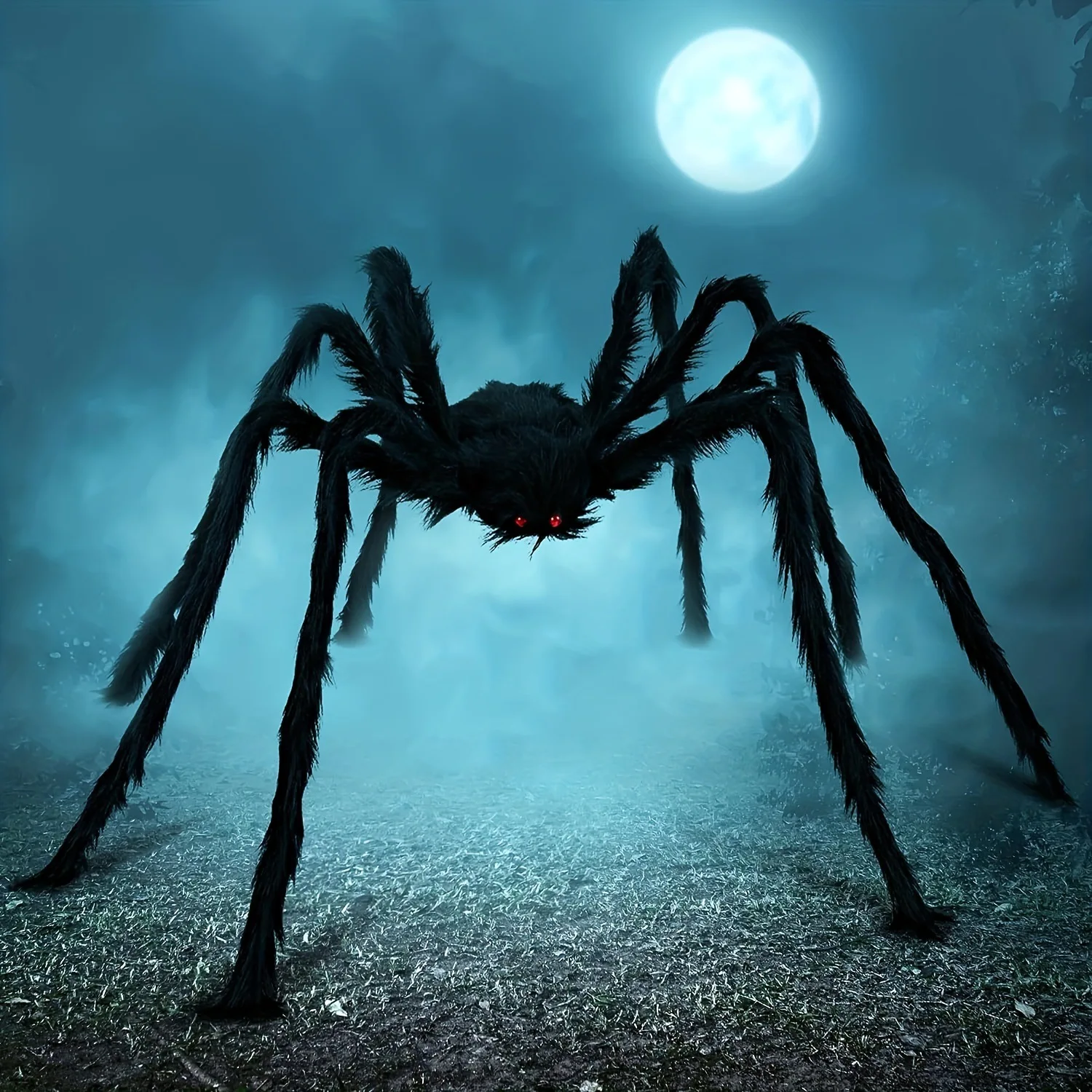 Halloween Decoration Black Spider Long Legs Red Eyes Scared Decorative Spiders for Halloween