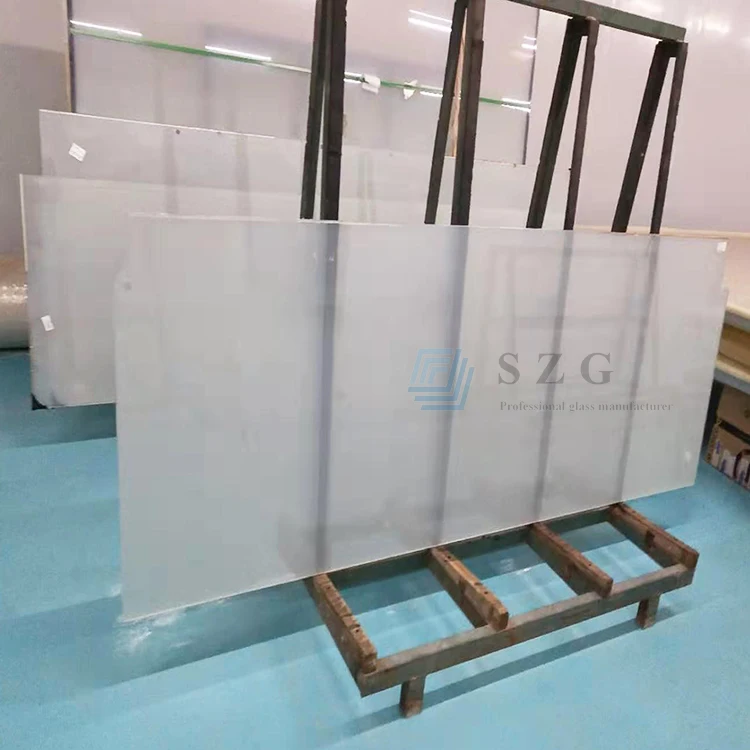 Factory cheap price 6mm 8mm 10mm frosted tempered chemical sandblasting acid etched toughened safety waterproof  privacy glass