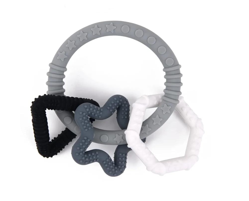 BPA Free Rattle 100% Food Grade Custom Available Personal Name Silicone Baby Teethers for babies