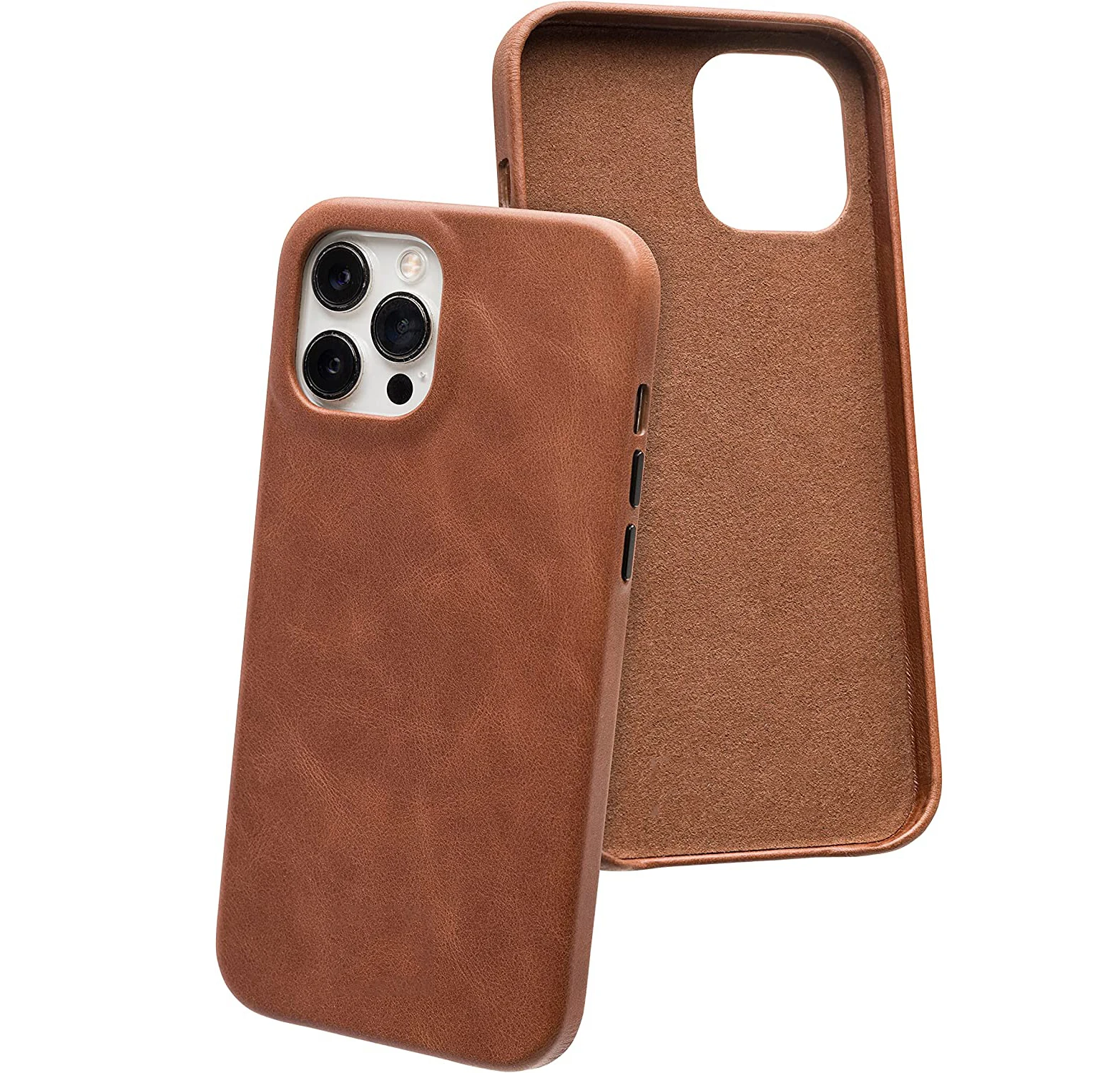 Роскошный защитный чехол-накладка из натуральной вощеной кожи для мобильного телефона iphone 13 Pro Max