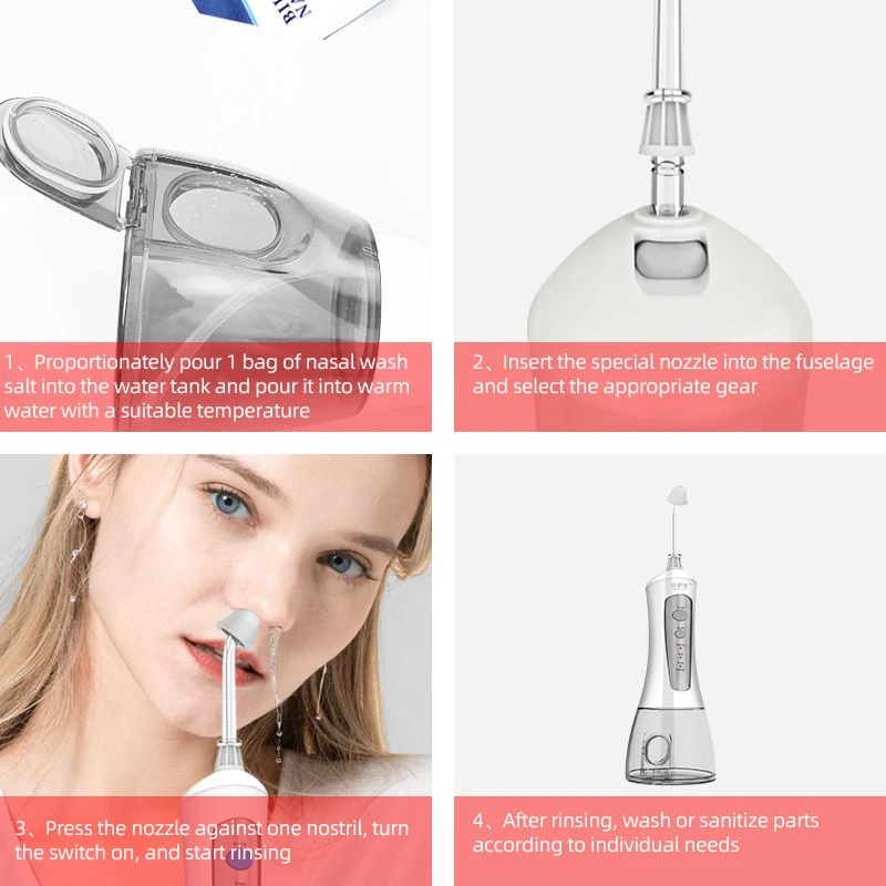 nose washing machine Multifunctional water flosser and nasal washer 2 in 1 nasal irrigation system electric nasal irrigator