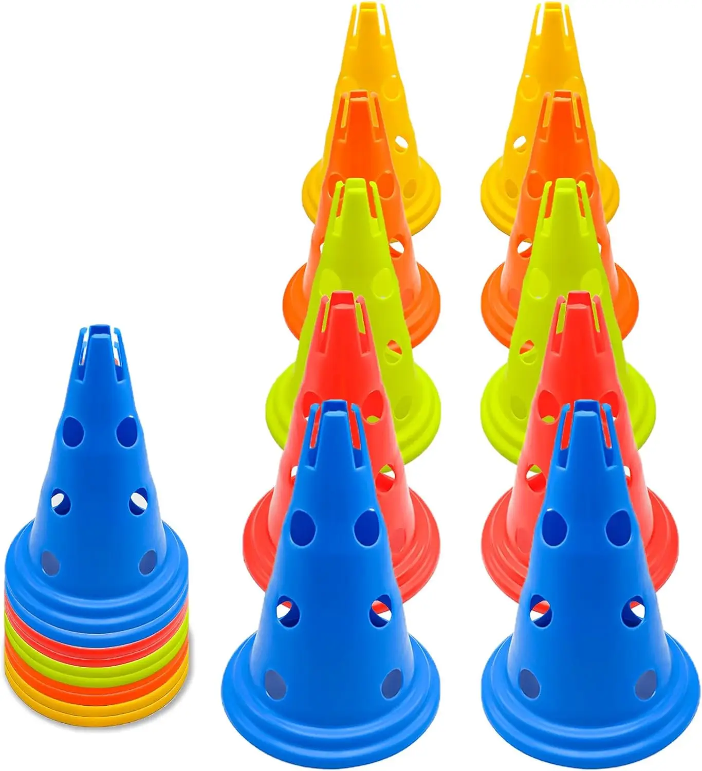 7 Inch Plastic Traffic Cones Sport Training Agility Field Marker Cone for Soccer Skating Basketball Indoor Outdoor Activity
