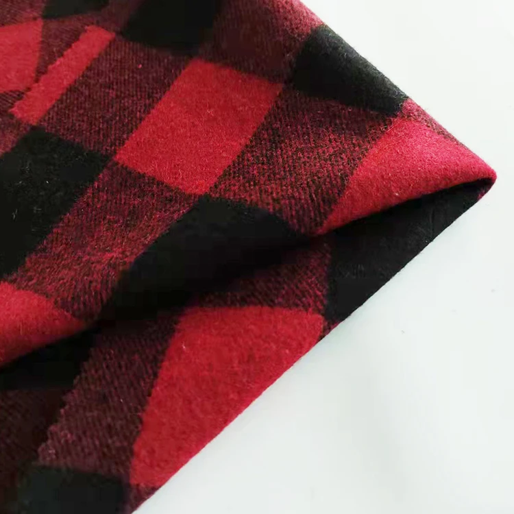 Fashionable Hot selling 393gsm 50 wool 50 oth melton plaid fabric for coats