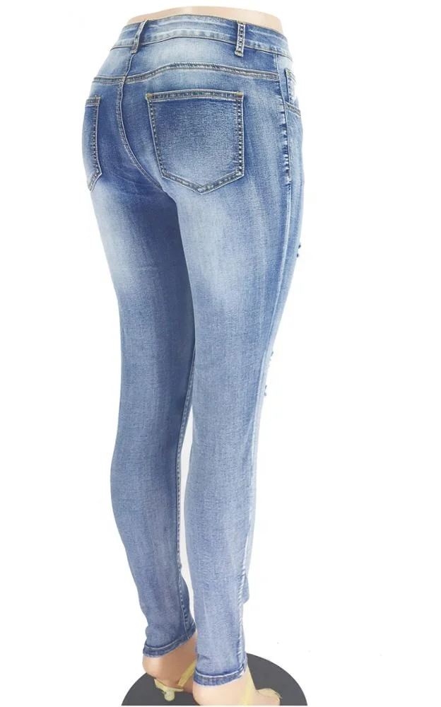 MOQ 1PC New style fashion girls jeans with private label made in china