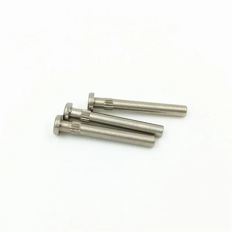 Stainless steel short parallel knurled pin
