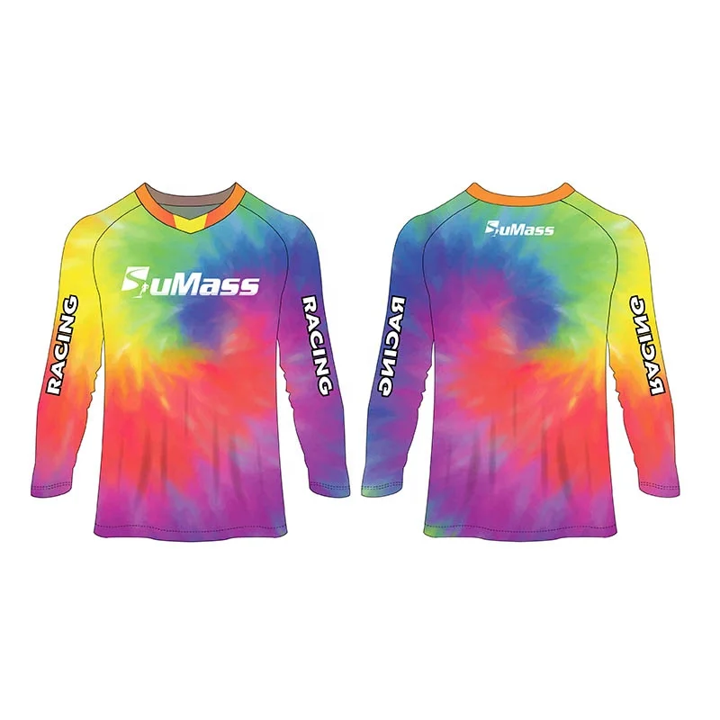 Full Sublimation Tie Dye Motorcycle Auto Racing Wear MX Motocross Jersey Clothing Riding Gear
