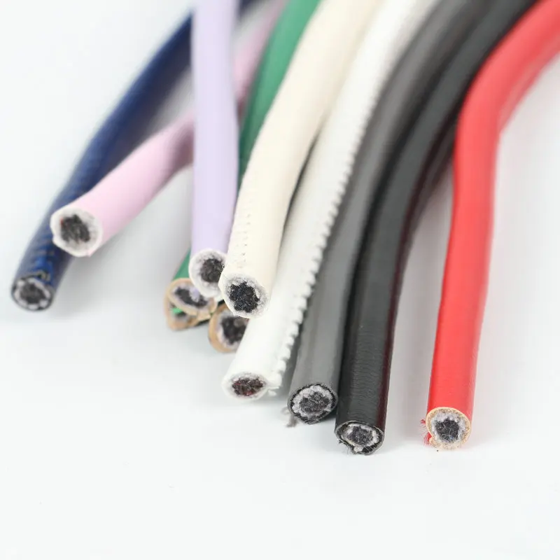 Factory Wholesale Round Sewing Outside Stitched Leather Cord
