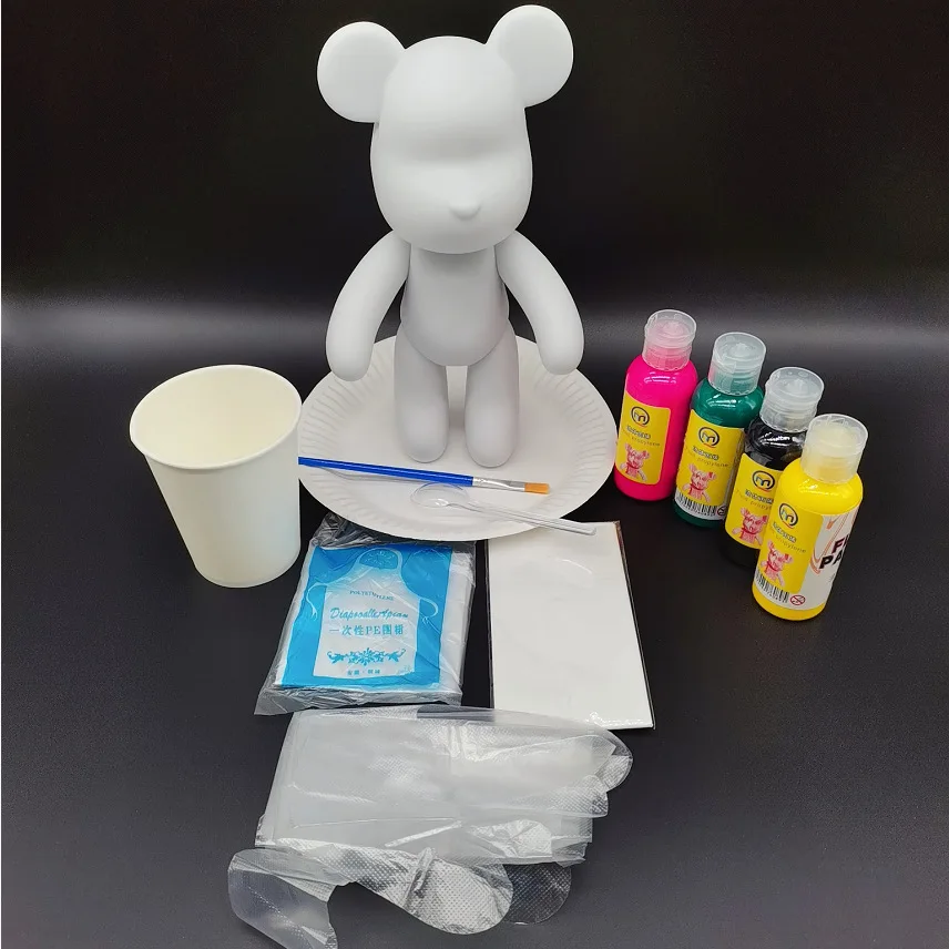 Wholesale Factory-DiY Resin Fluid Bear Sculpture Kit Handmade 6.5cm 8cm 18cm 23cm 33cm 53cm Fluid Art Animals Crafts Anime Theme