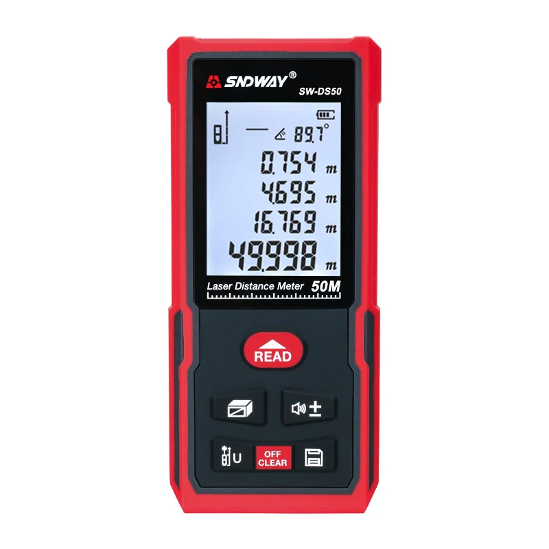 2023  NEW SNDWAY SW-DS50 Wholesale  Laser Rangefinder Electronic angle level Laser Distance Meter
