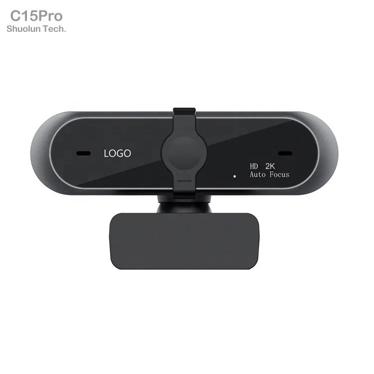 
Shuolun C15Pro 2K 1944P DriverFree Built-in Omni-directional Stereo Microphones USB Webcam with privacy cover for Monitor 