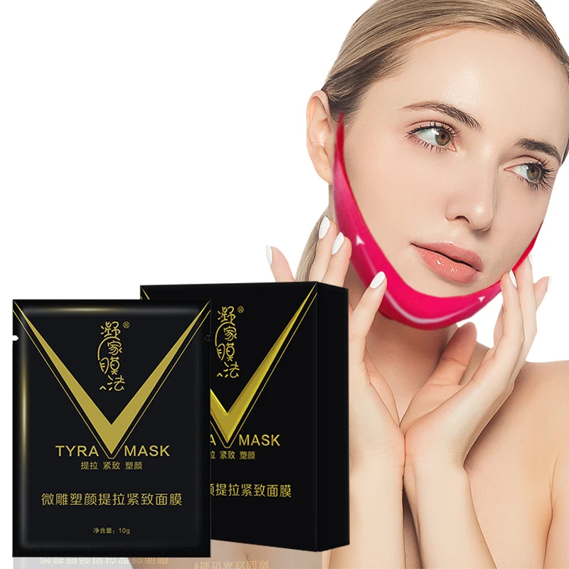 
V line face mask double chin reducer patch miracle v shape lifting slimming hydrogel face mask 
