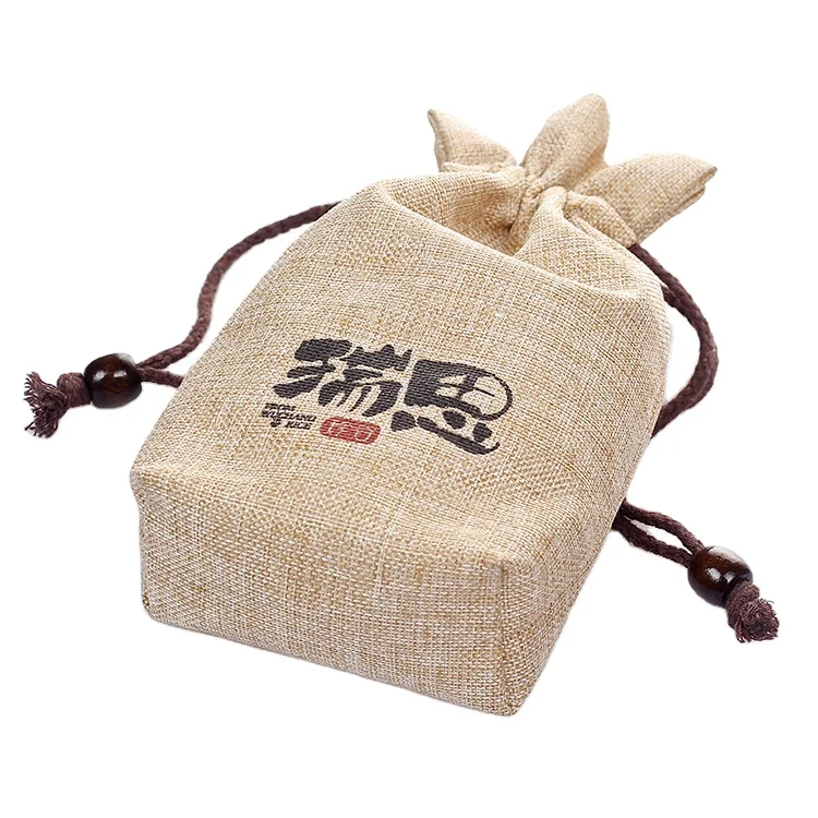 Reusable Eco Jewelry Soap Hemp Burlap Linen Pouch for Gift Customize Small Jute Drawstring Bags