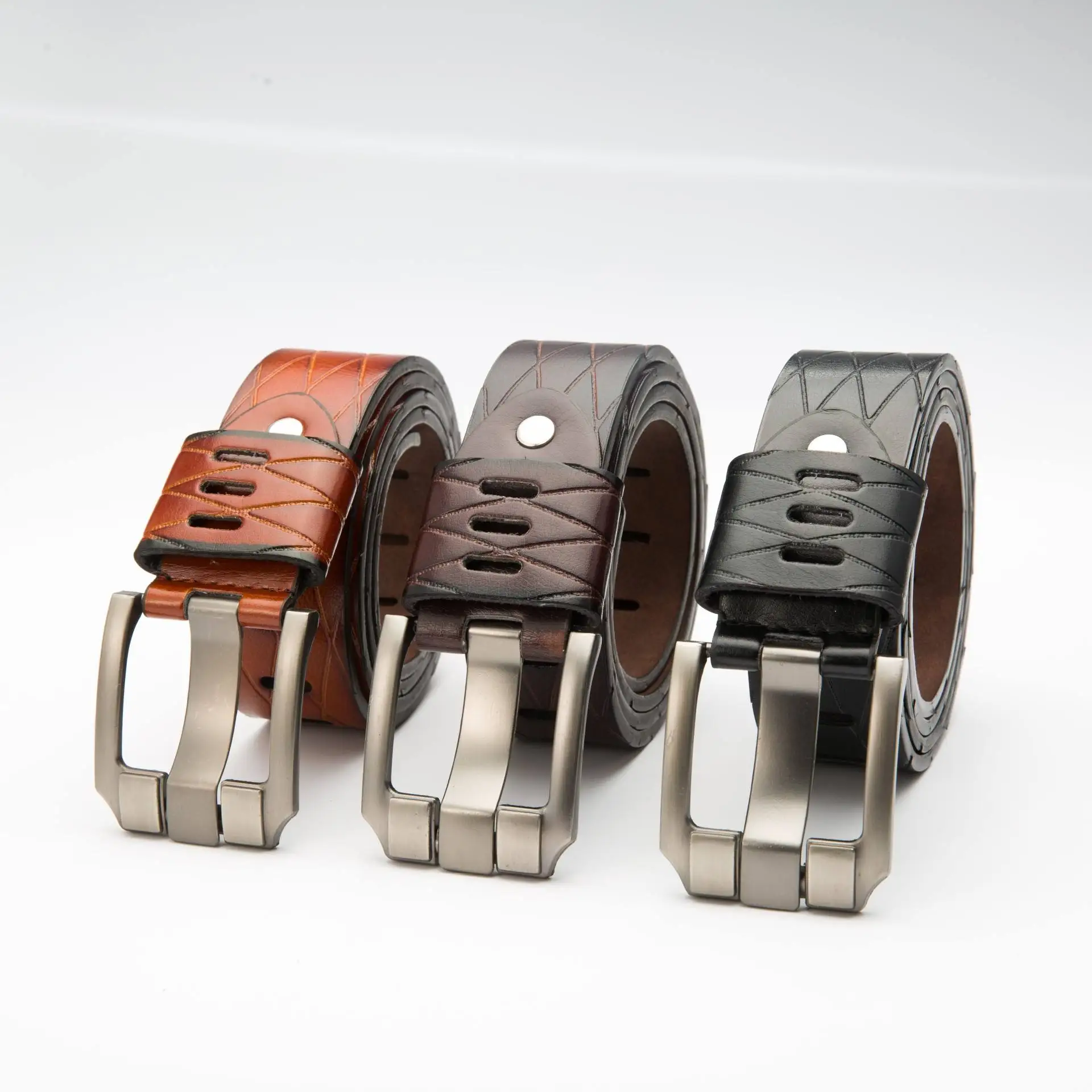 Hot Selling 4cm Pu Material Business Leisure Fashion Pin Buckle Leather Belts For Men Genuine