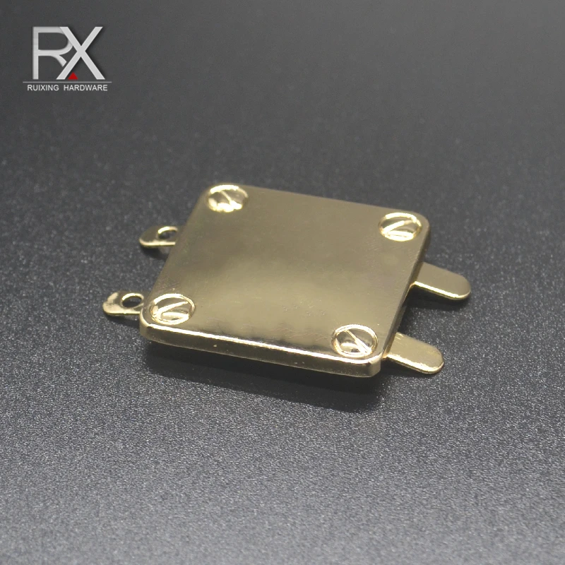 Custom square metal logo zinc alloy tag laser blank labels trademark letter logo for handbags clothing logo metal plate