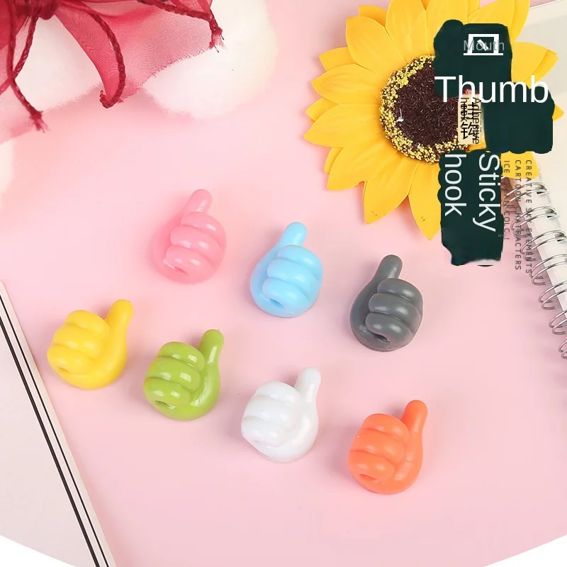 Wholesale Cute Thumb Hooks Wire Organizer Wall Hooks Hanger Strong Wall Storage Holder For Kitchen Bathroom