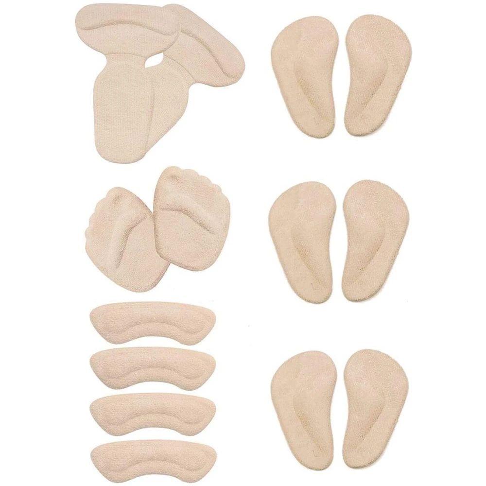 Heel Cushion Inserts Metatarsal Pad Heel Grips Non slip Self-Adhesive Silicone Shoe Liners Forefoot Pads for Loose Shoes